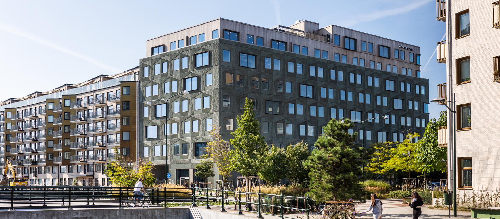 Malmö Oas, julkisivu Malmö Oas ulkoapäin, vihertävä julkisivu